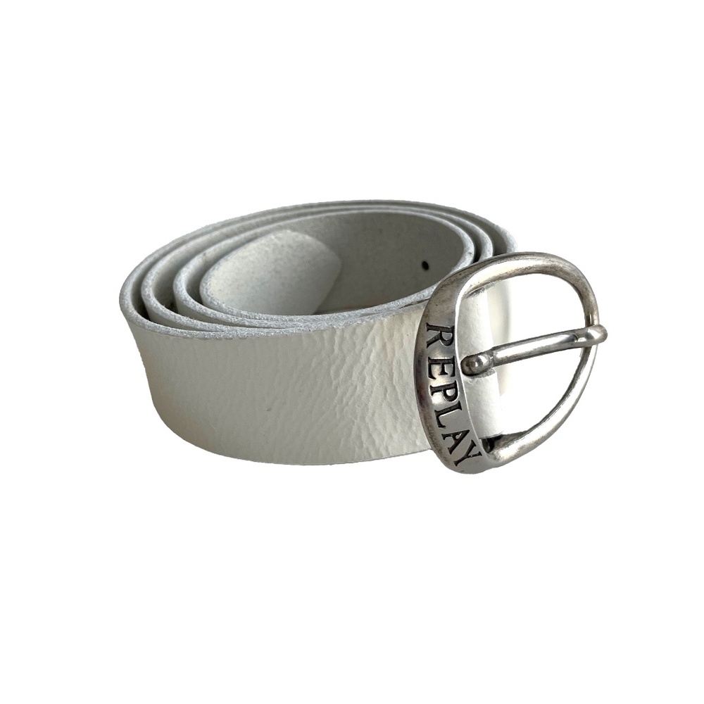 White Leather Belt